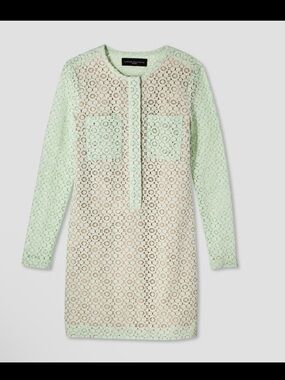 Victoria Beckham for Target Mint Green Long Sleeve Straight Fit Lace Dress XS